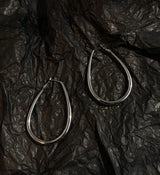 Silver Smooth Circle Big Hoop Earrings