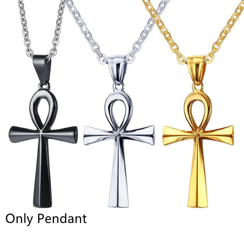 Gold and Steel Cross Pendant