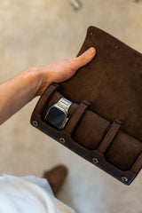 Vintage Leather Watch Roll