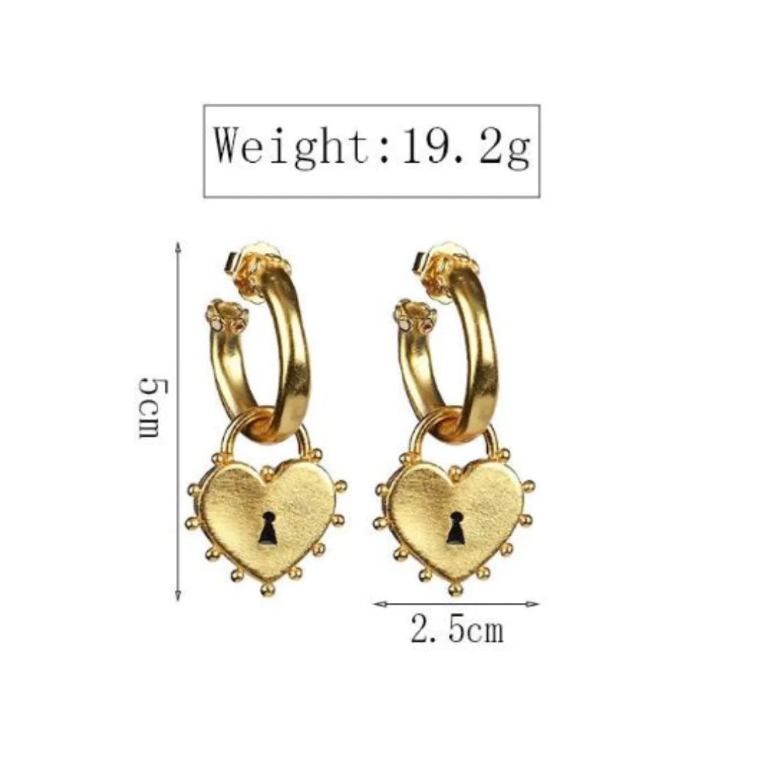 Locked Heart Earrings