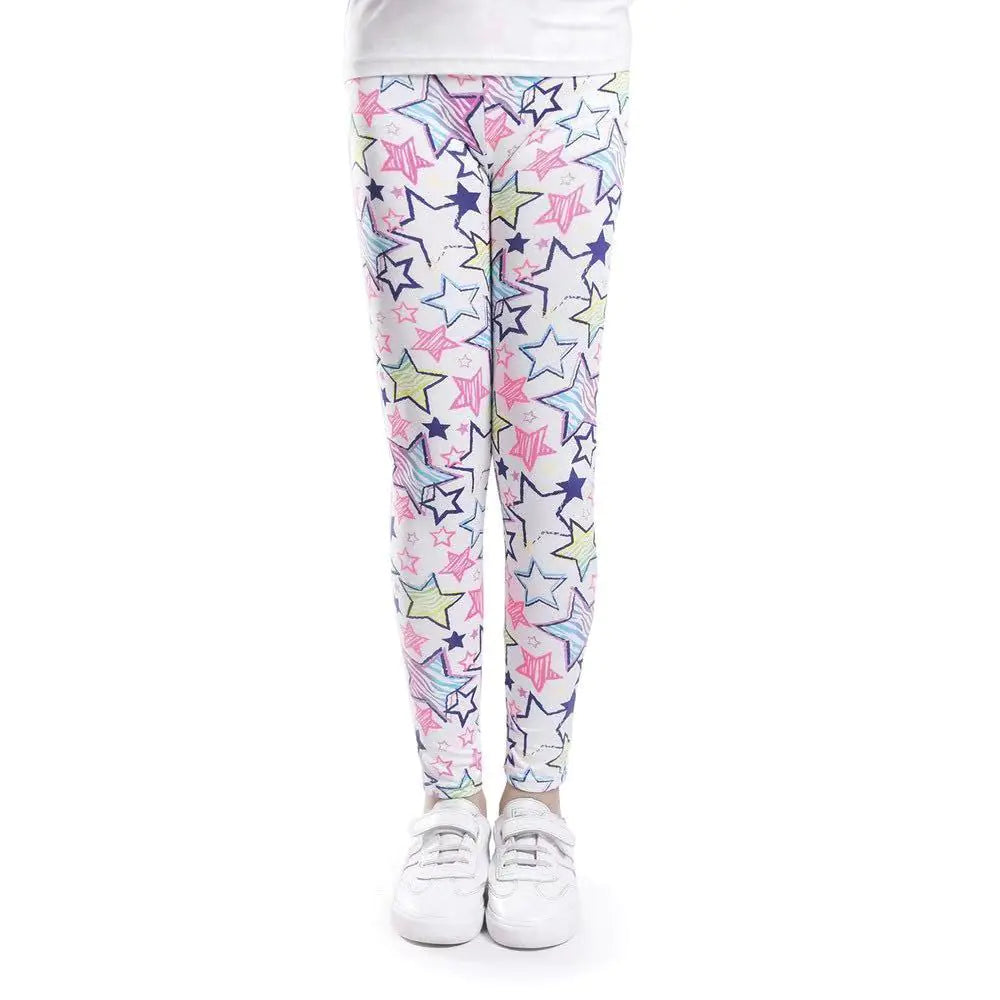 Children's Multicolor Printed Leggings Ankle