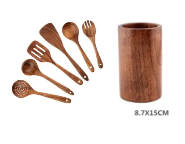 7-Piece Wooden Kitchen Utensil Set