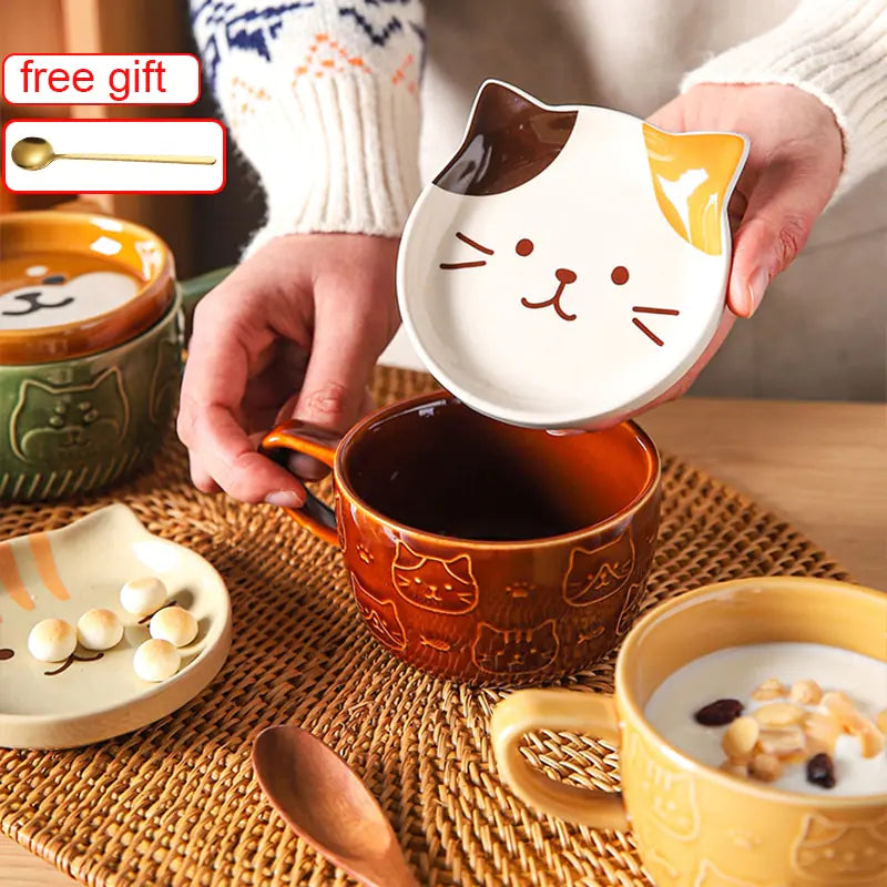 Ceramics Cute Cat Cup