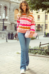 Boat Neck Long Sleeve Sweater