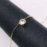 Stainless Steel Gold Solitaire Necklace