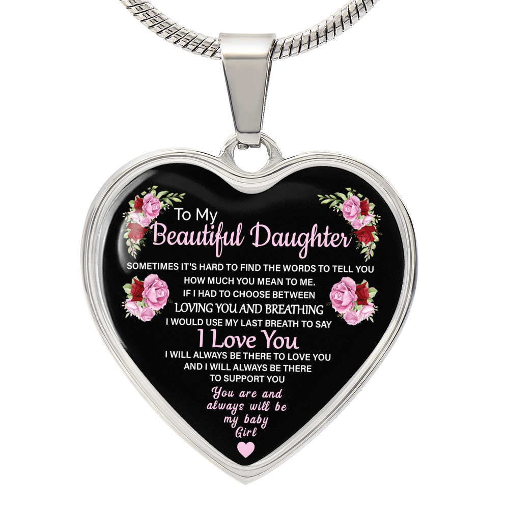 Luxury Graphic Heart Necklace For Beautiful Daughter