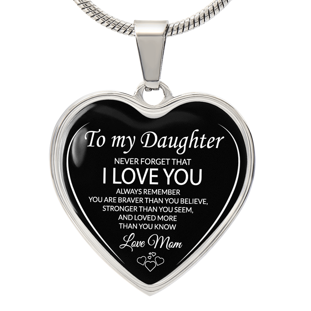 Luxury Graphic Heart Necklace For Daughter