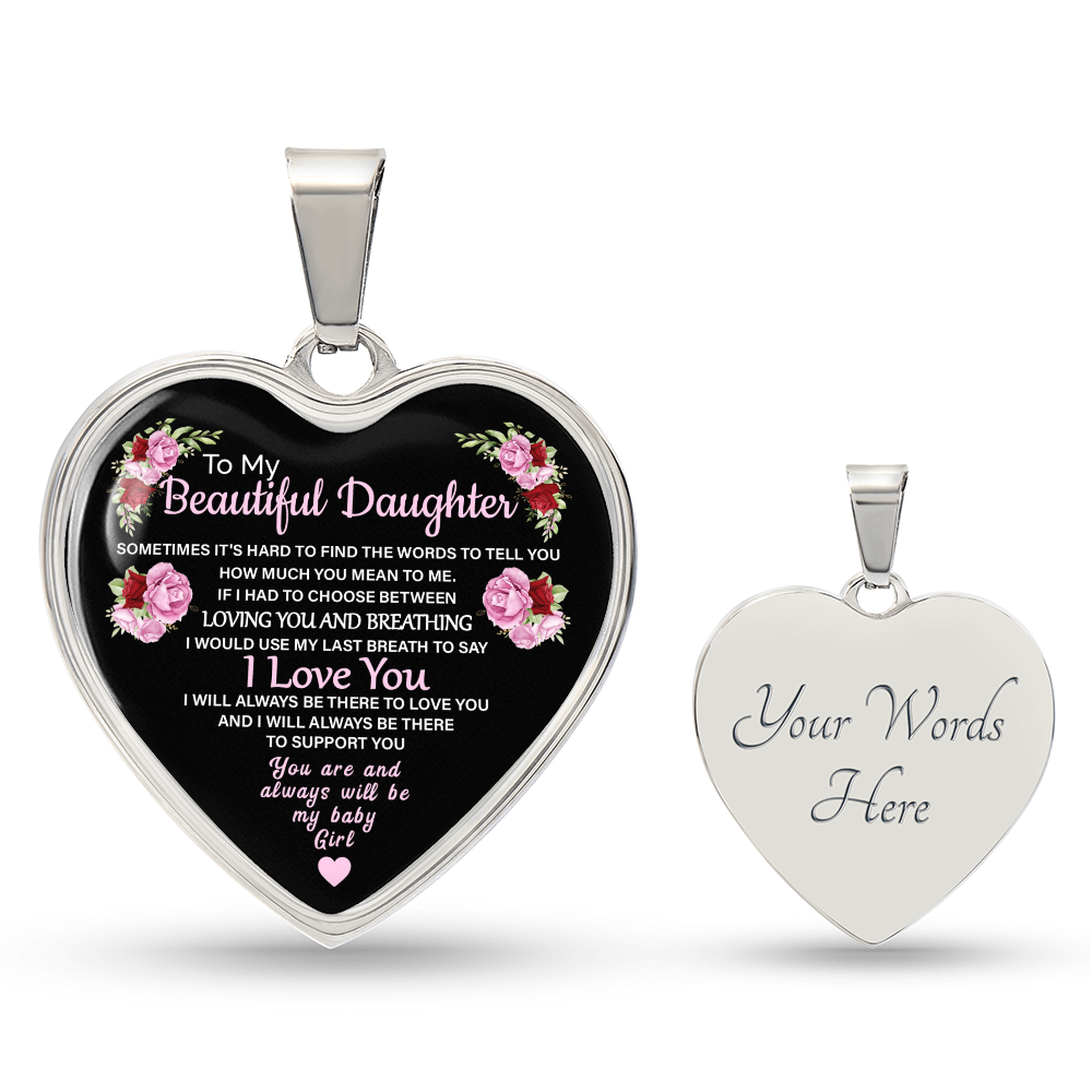 Luxury Graphic Heart Necklace For Beautiful Daughter