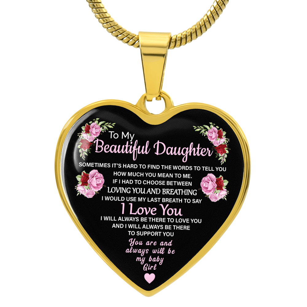 Luxury Graphic Heart Necklace For Beautiful Daughter