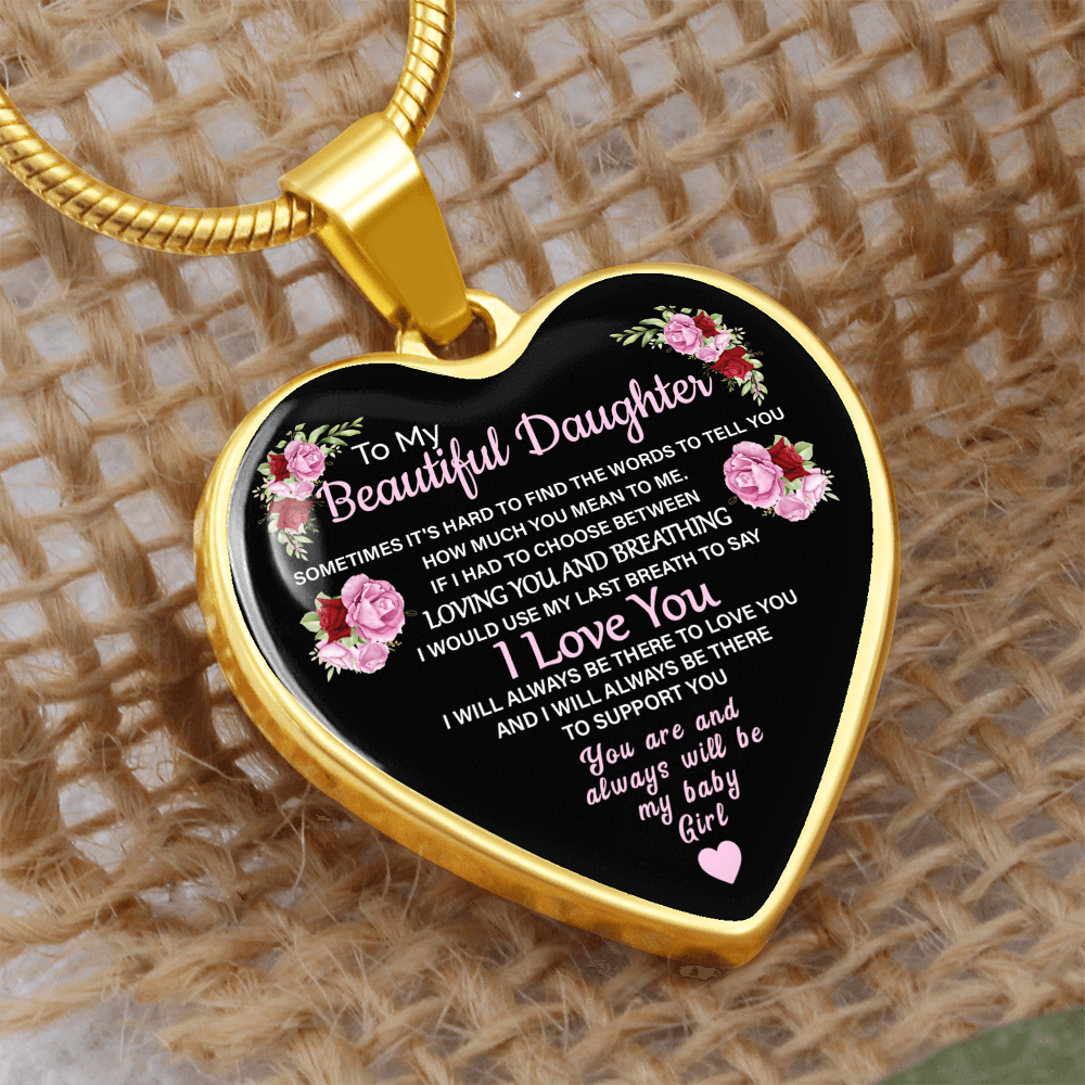 Luxury Graphic Heart Necklace For Beautiful Daughter