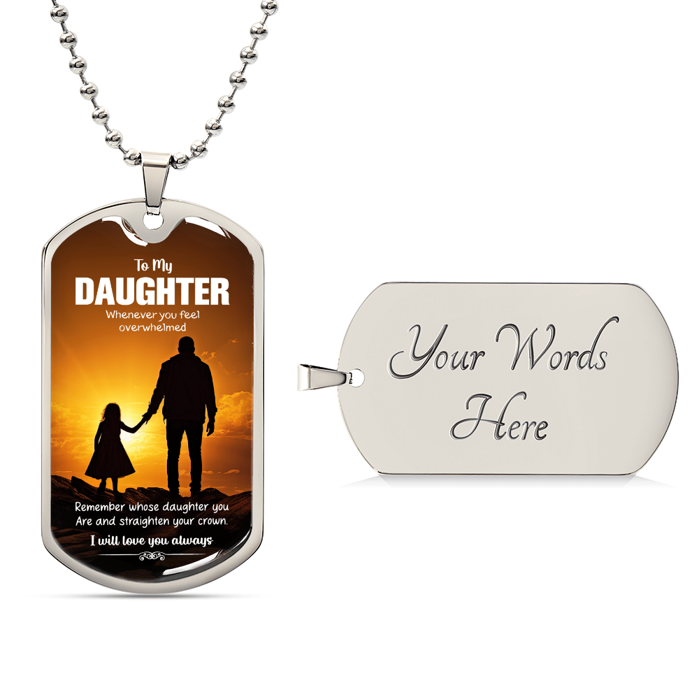 Luxury Graphic Dog Tag Necklace Foe Daughter