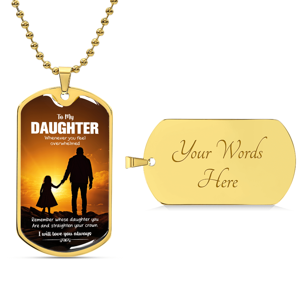 Luxury Graphic Dog Tag Necklace Foe Daughter