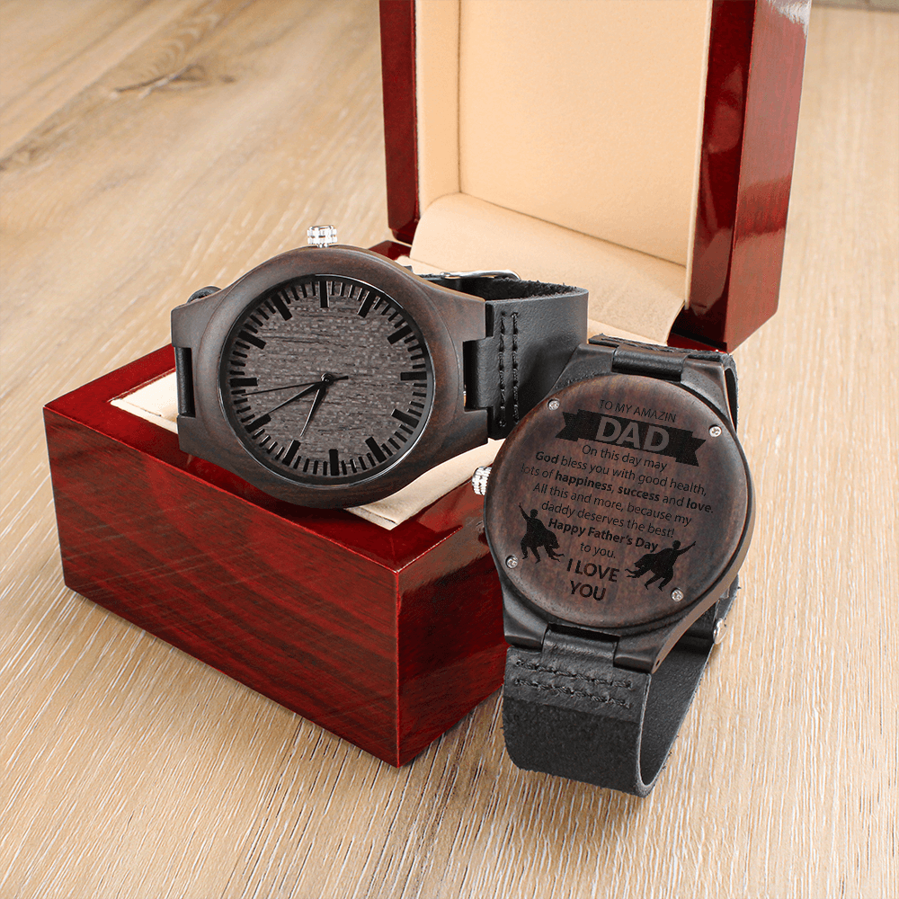 Wood Watch with Engraving For Dad