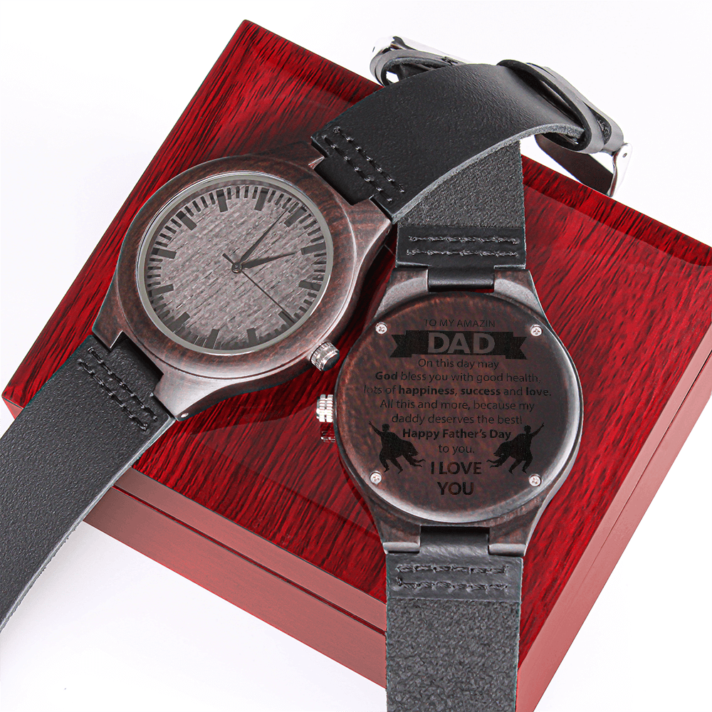 Wood Watch with Engraving For Dad