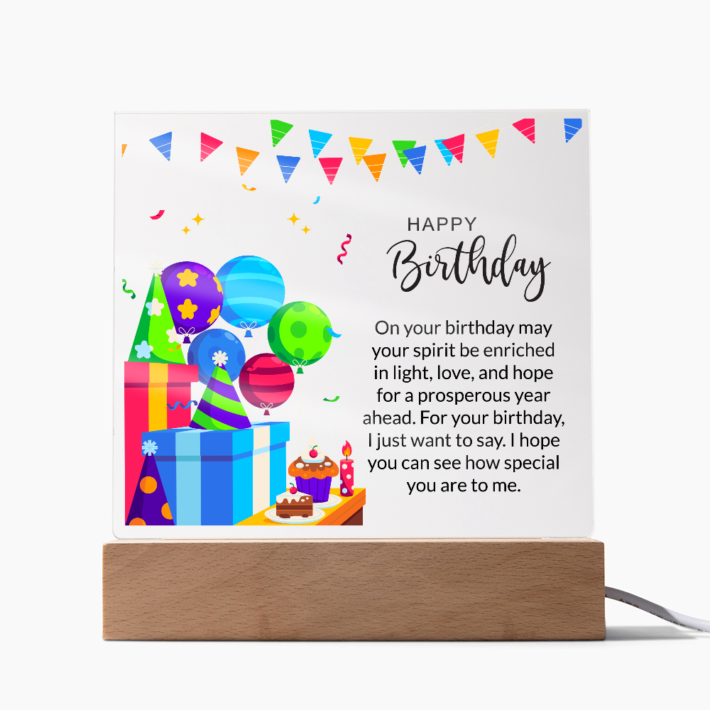 Acrylic Square Plaque For Birthday Gift