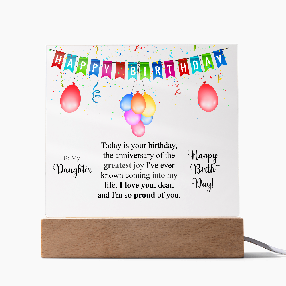 Acrylic Square Plaque For Birthday Gift