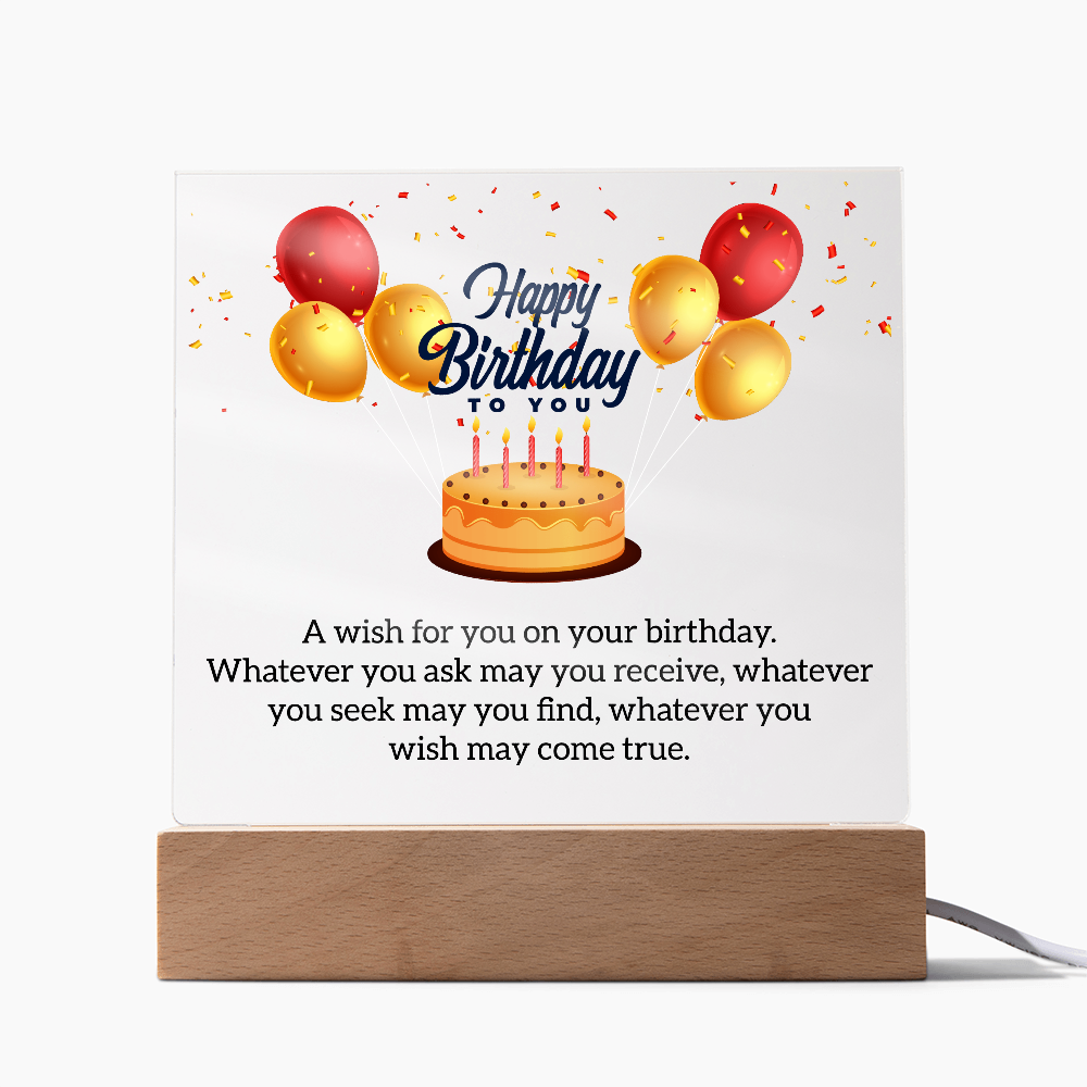 Acrylic Square Plaque For Birthday Gift