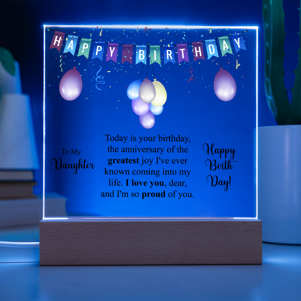 Acrylic Square Plaque For Birthday Gift