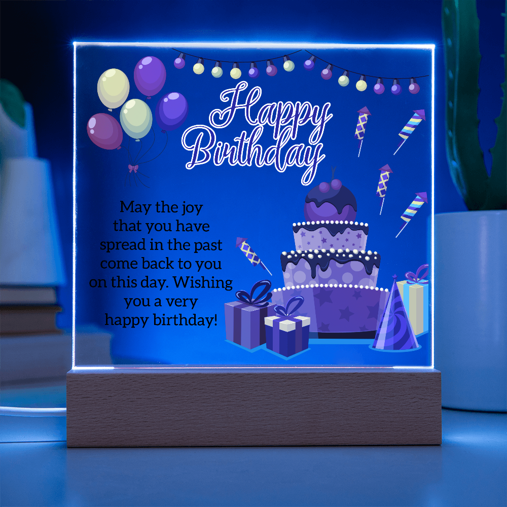 Acrylic Square Plaque For Birthday Gift