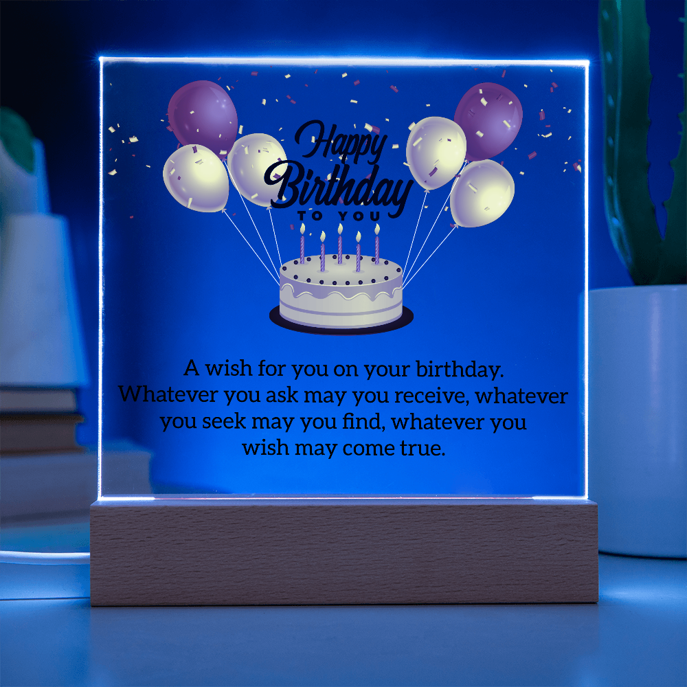 Acrylic Square Plaque For Birthday Gift