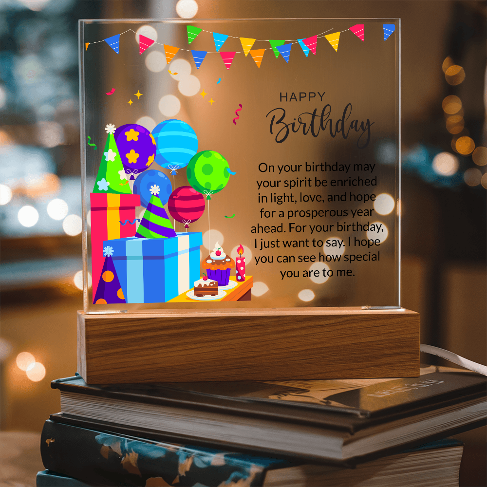 Acrylic Square Plaque For Birthday Gift