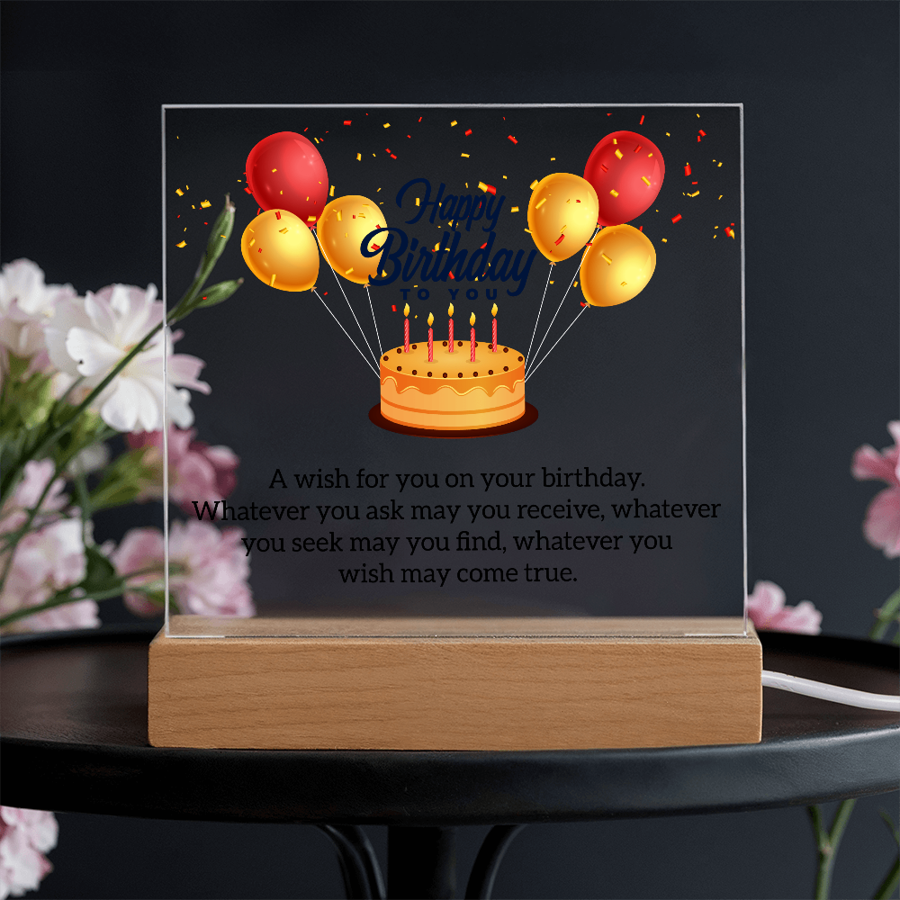 Acrylic Square Plaque For Birthday Gift