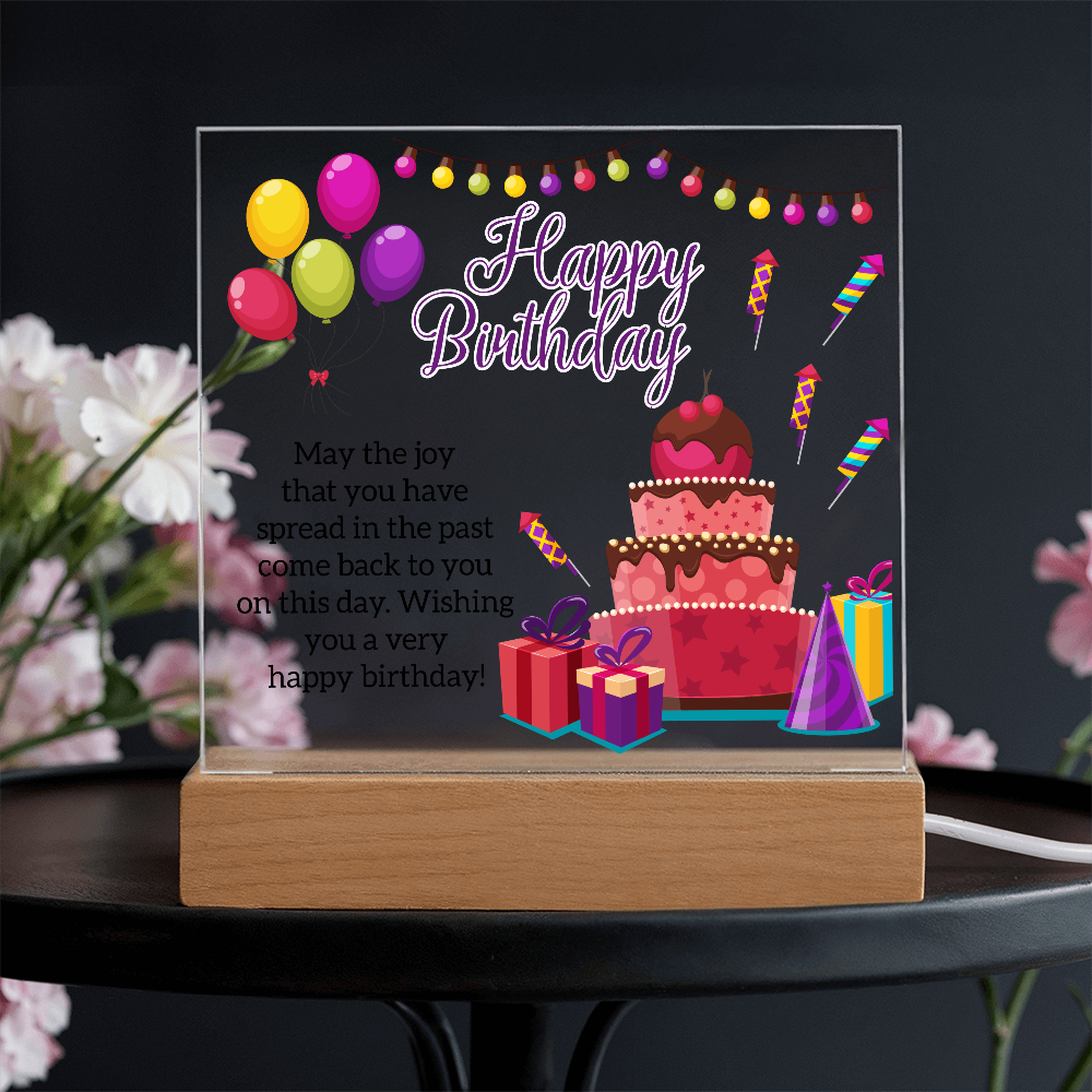 Acrylic Square Plaque For Birthday Gift