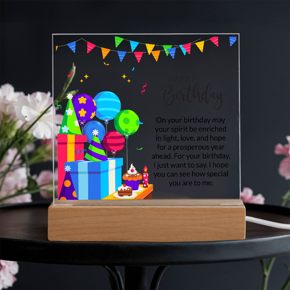 Acrylic Square Plaque For Birthday Gift