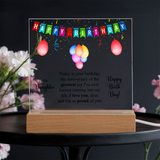 Acrylic Square Plaque For Birthday Gift