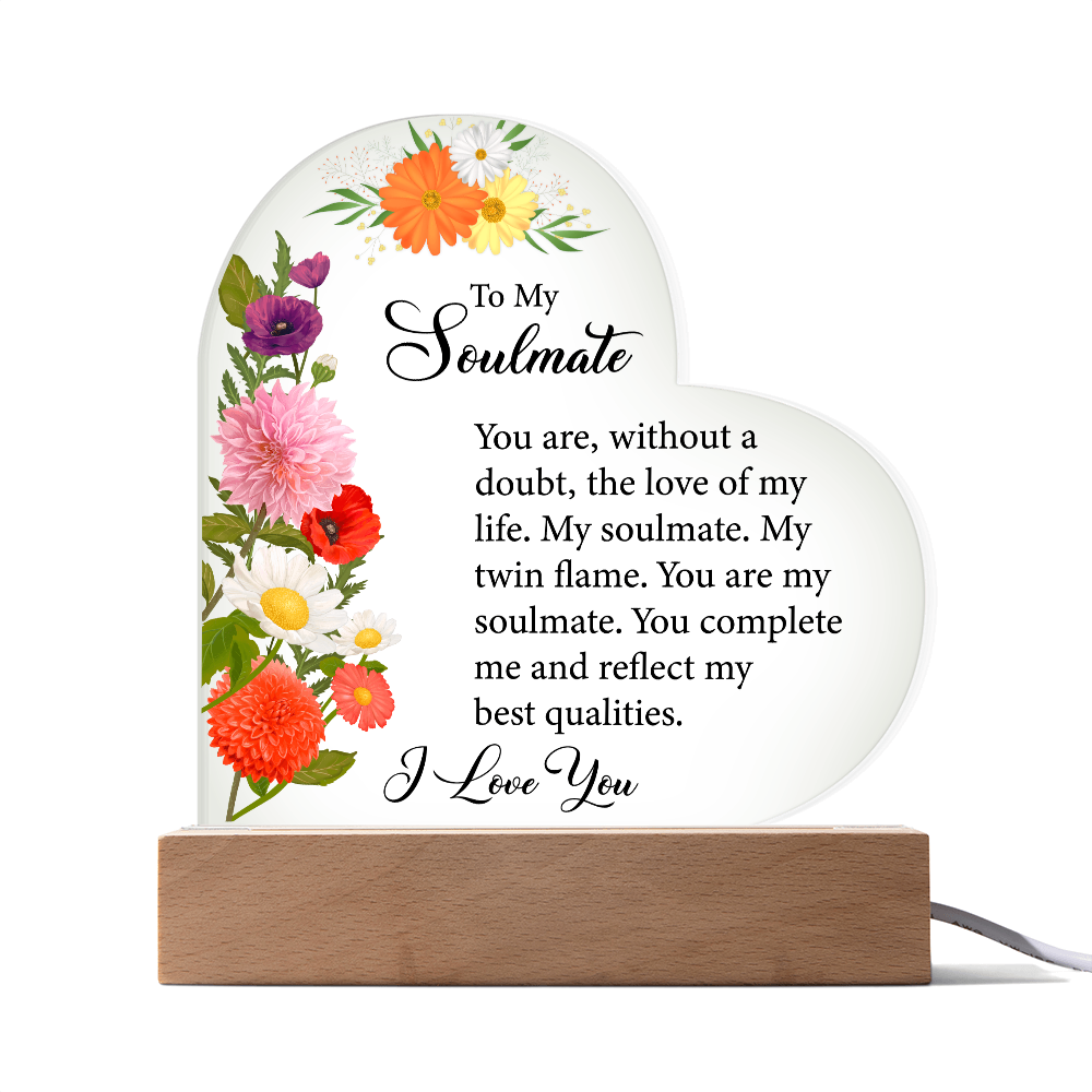 Acrylic Heart Plaque For Soulmate