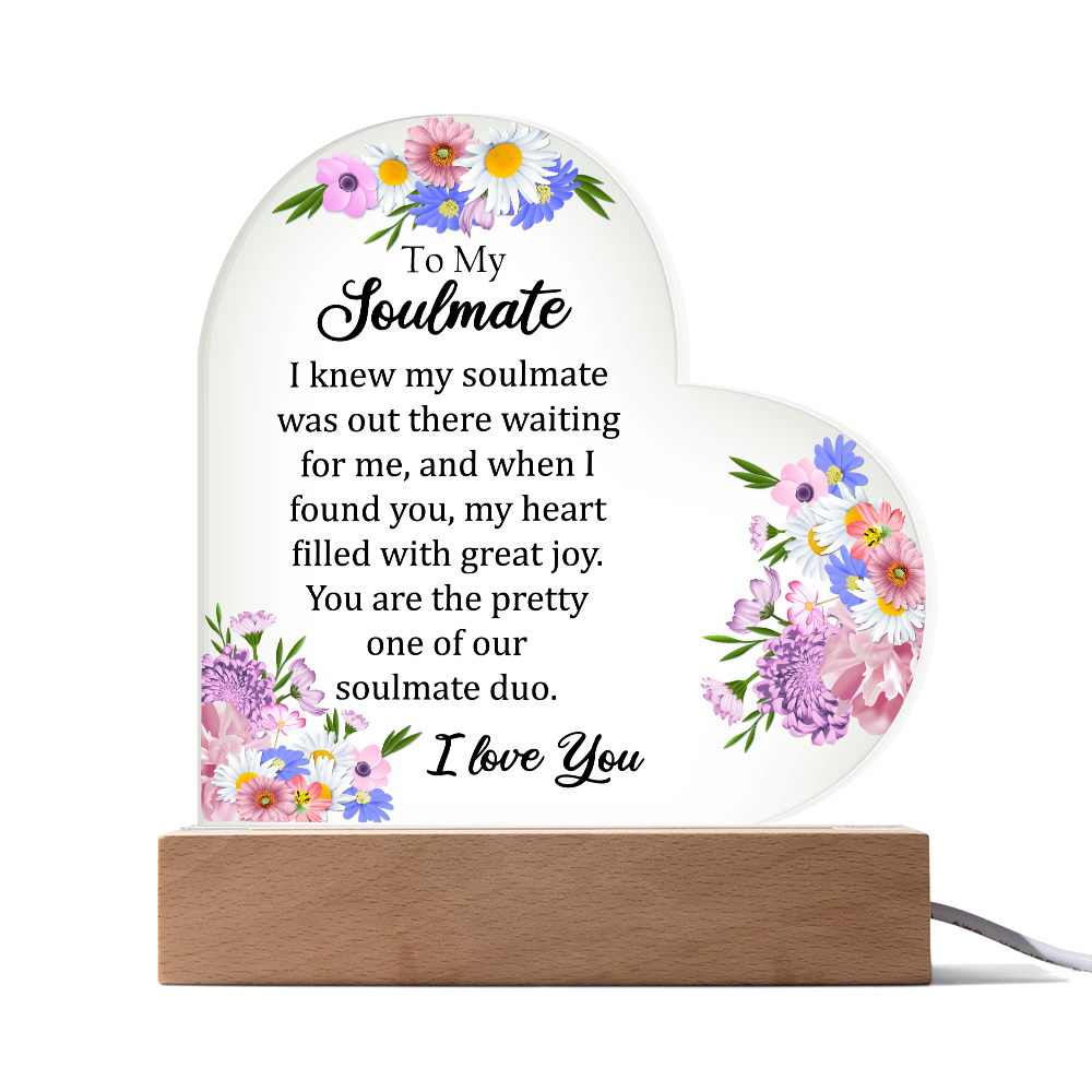 Acrylic Heart Plaque For Soulmate