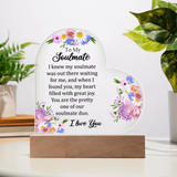 Acrylic Heart Plaque For Soulmate