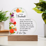 Acrylic Heart Plaque For Soulmate