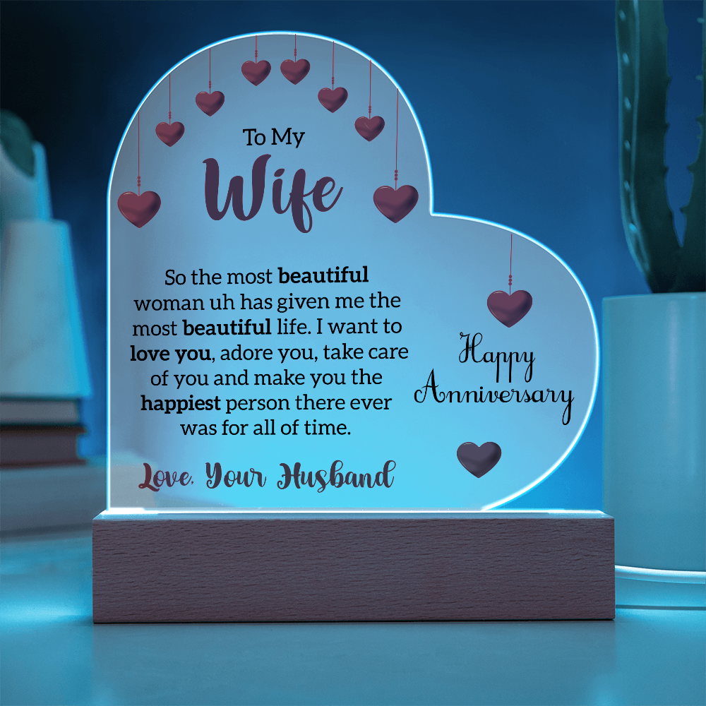 Acrylic Heart Plaque For Wife