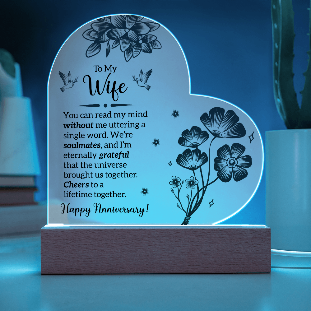 Acrylic Heart Plaque For Wife