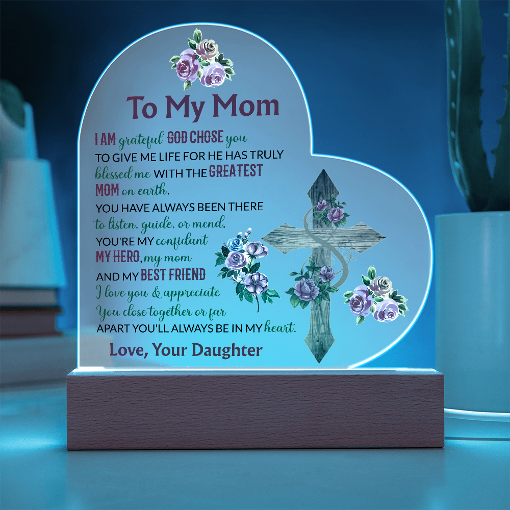 Acrylic Heart Plaque For Mom