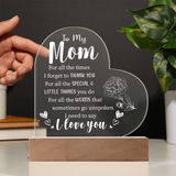 Acrylic Heart Plaque For Mom