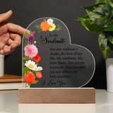 Acrylic Heart Plaque For Soulmate