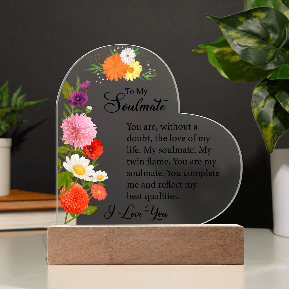 Acrylic Heart Plaque For Soulmate