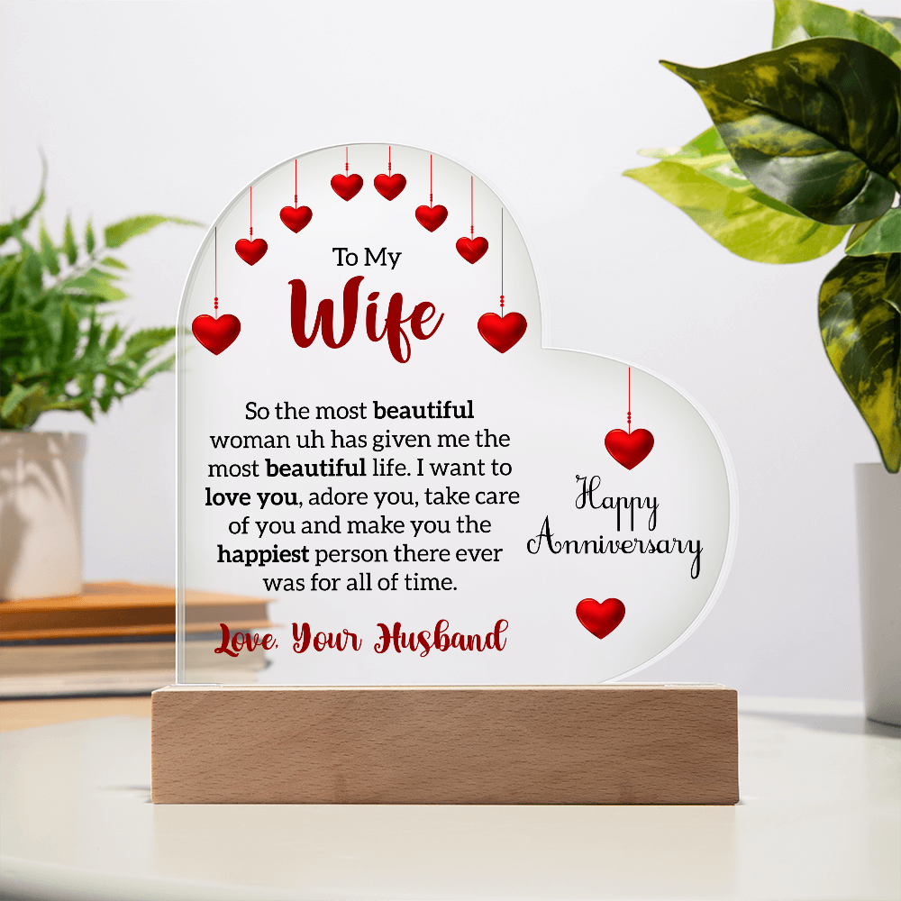 Acrylic Heart Plaque For Wife