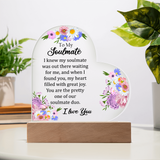 Acrylic Heart Plaque For Soulmate