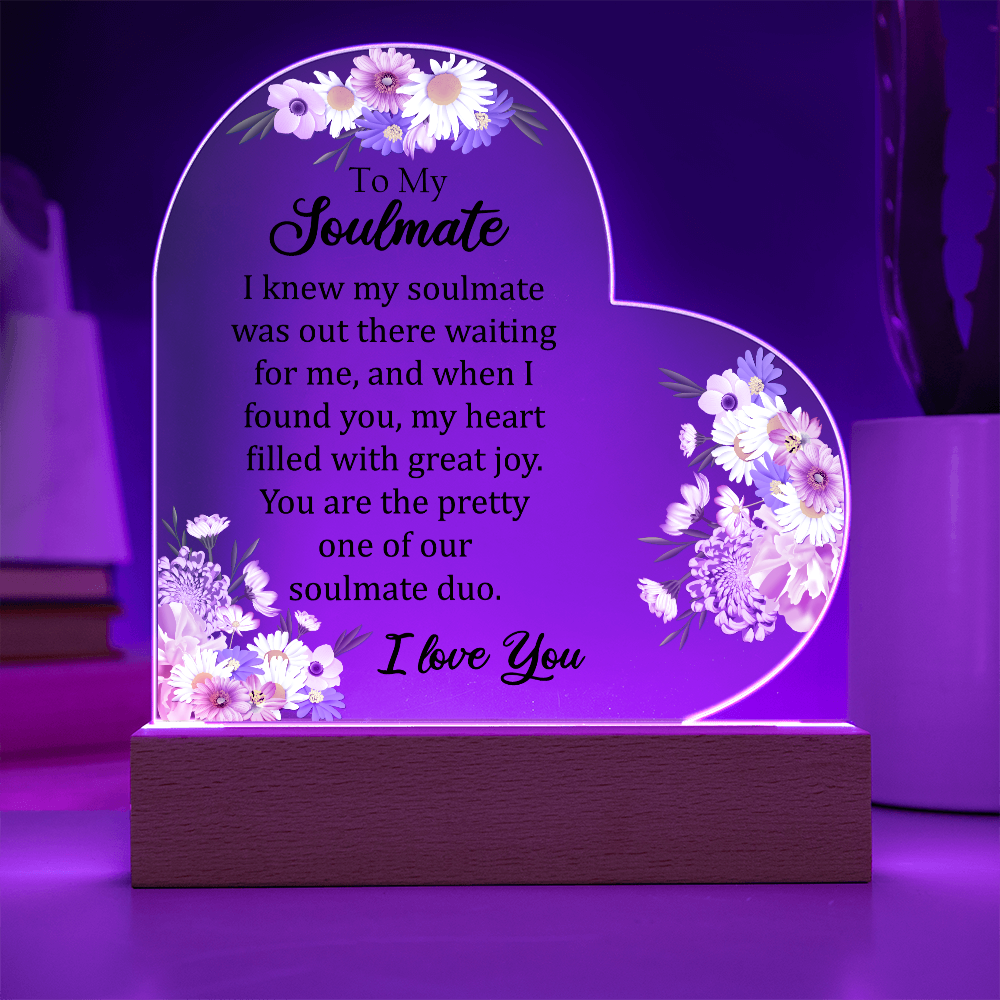 Acrylic Heart Plaque For Soulmate