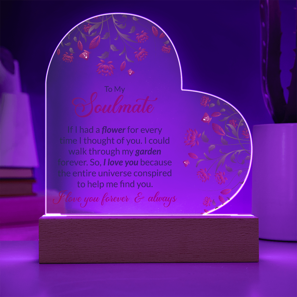 Acrylic Heart Plaque For Soulmate