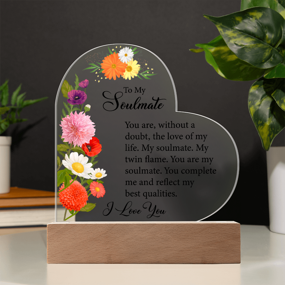 Acrylic Heart Plaque For Soulmate