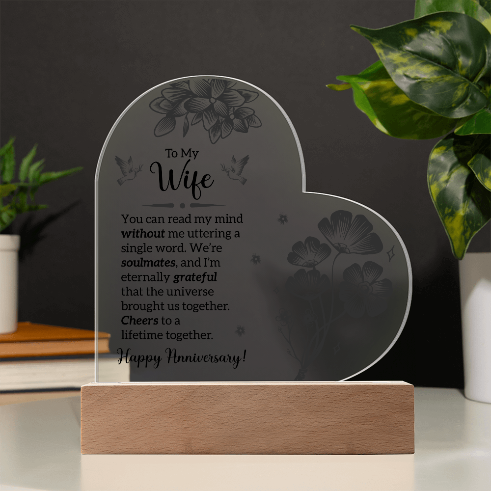 Acrylic Heart Plaque For Wife