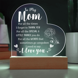 Acrylic Heart Plaque For Mom