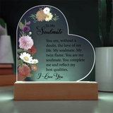 Acrylic Heart Plaque For Soulmate