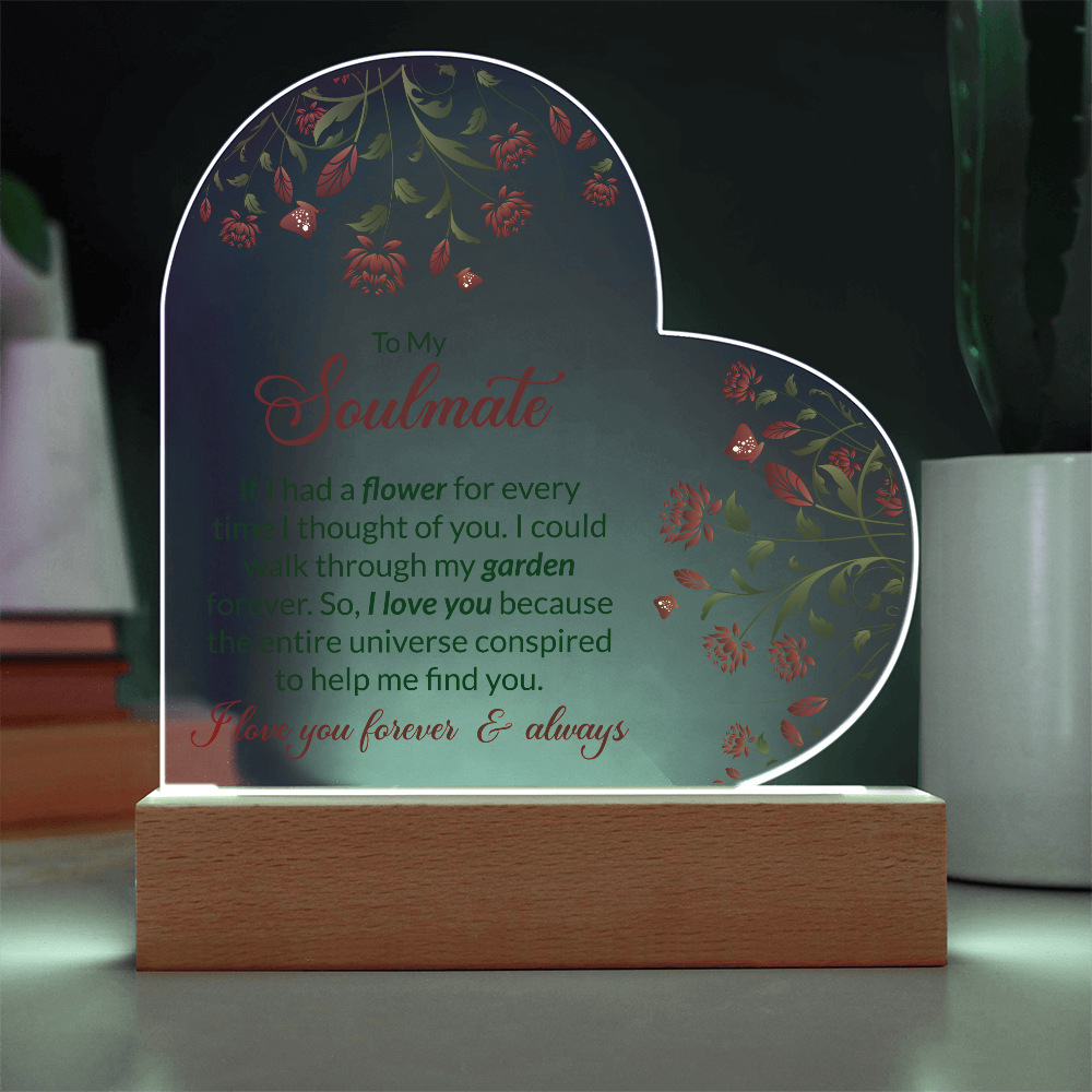 Acrylic Heart Plaque For Soulmate