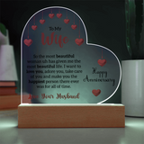 Acrylic Heart Plaque For Wife