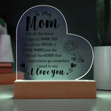 Acrylic Heart Plaque For Mom